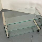 Table d'appoint vintage en verre Space Age par Gallotti & Radice, Italie 1970