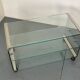 Table d'appoint vintage en verre Space Age par Gallotti & Radice, Italie 1970
