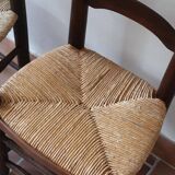 Pair of straw farm chairs