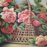 The panière with roses oil on isorel
