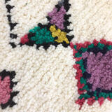 Moroccan Berber carpet azilal ecru with colorful patterns 164x123cm