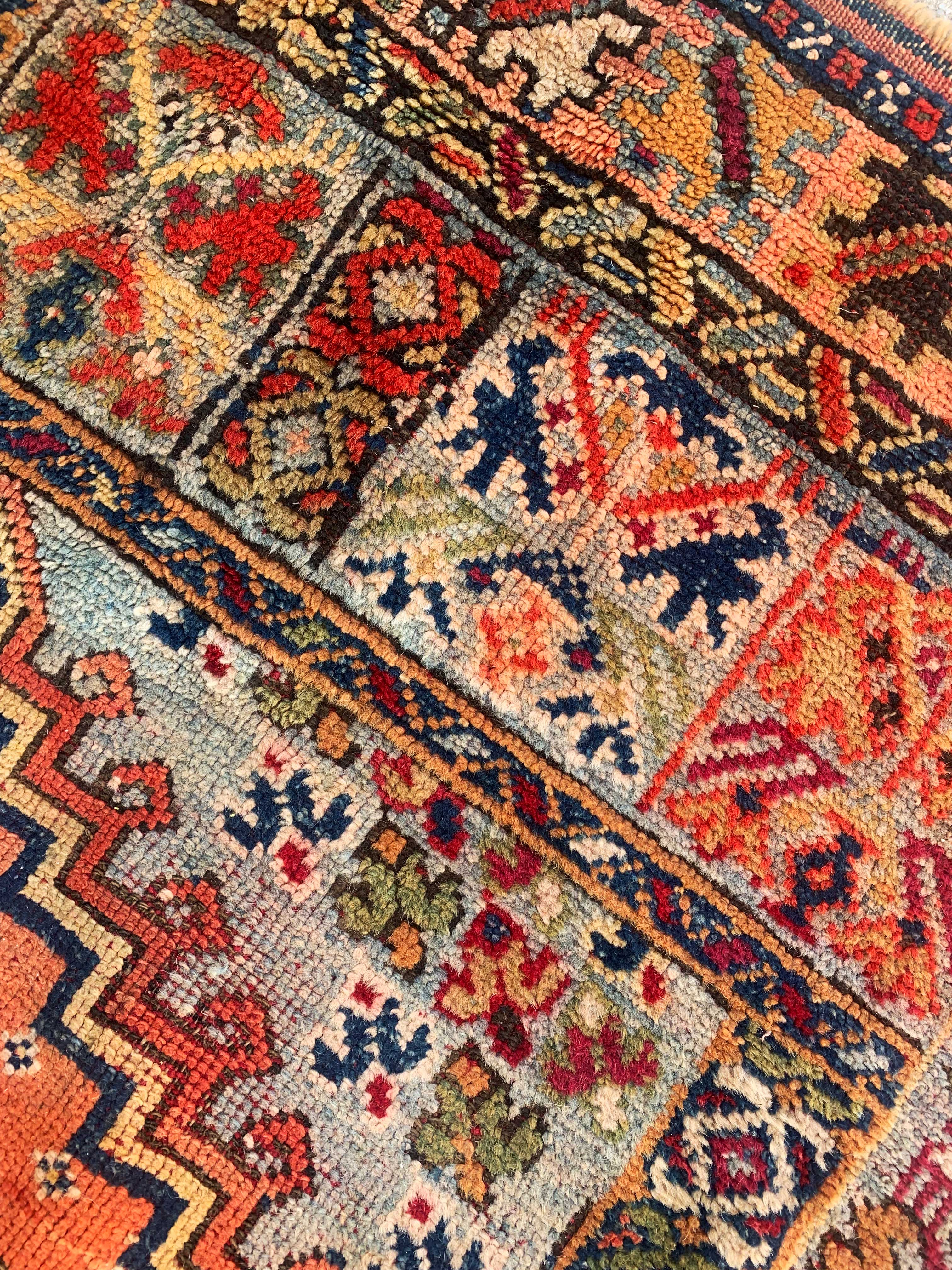 Handmade multicolored antique rug - 238cm x 175cm