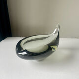 Sculptural Asymmetrical Holmegaard bowl by Per Lutken   Denmark  signed 1957