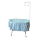 Wrought iron crib painted white from around 1920 with bedding.