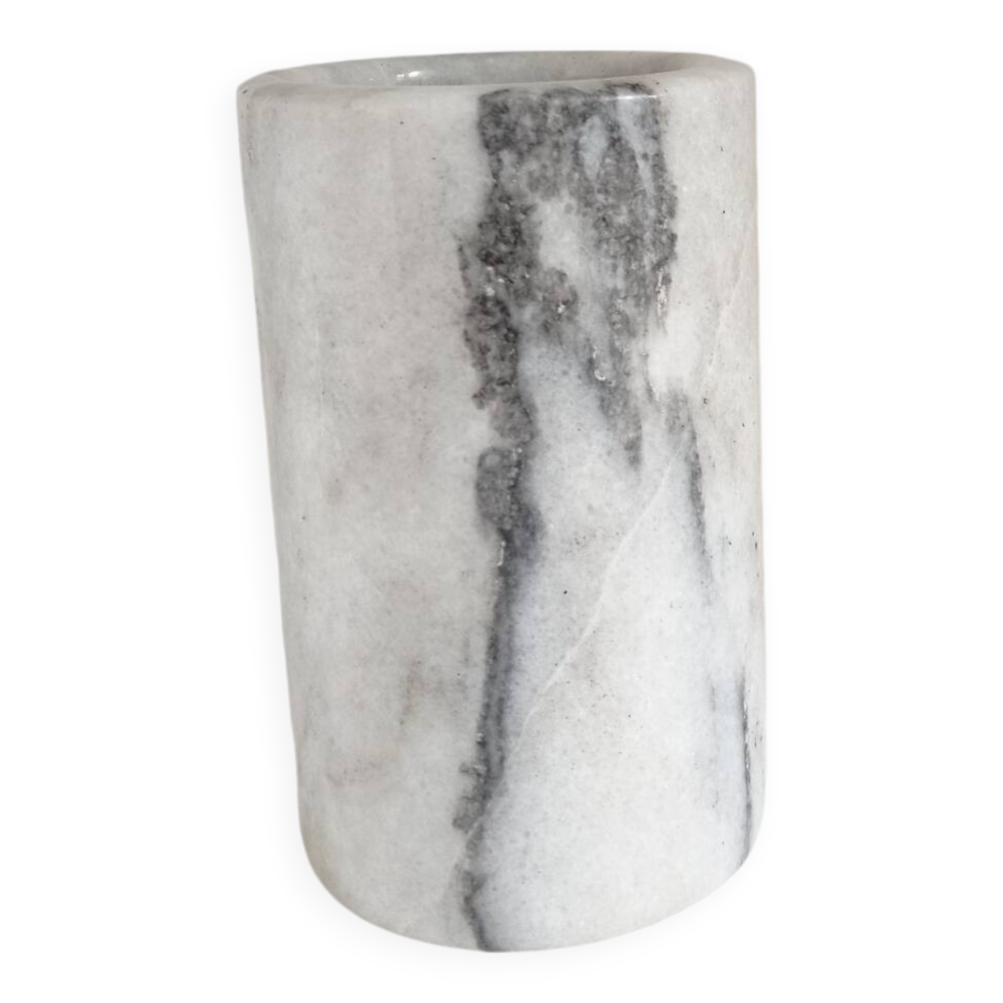 Cylindrical marble vase