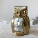 Owls or owls in brass and mother-of-pearl