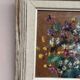 Mid-Century Oil on Panel “Flowers” by Unknown, Vintage & Framed