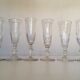 Set of 6 assorted champagne flutes late 19th century cut with cut-offs