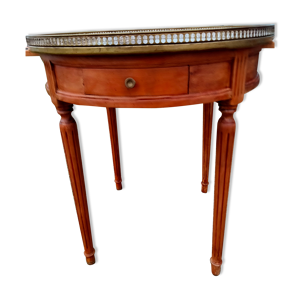 Table bouillotte ancienne  plateau marbre style Louis XVl