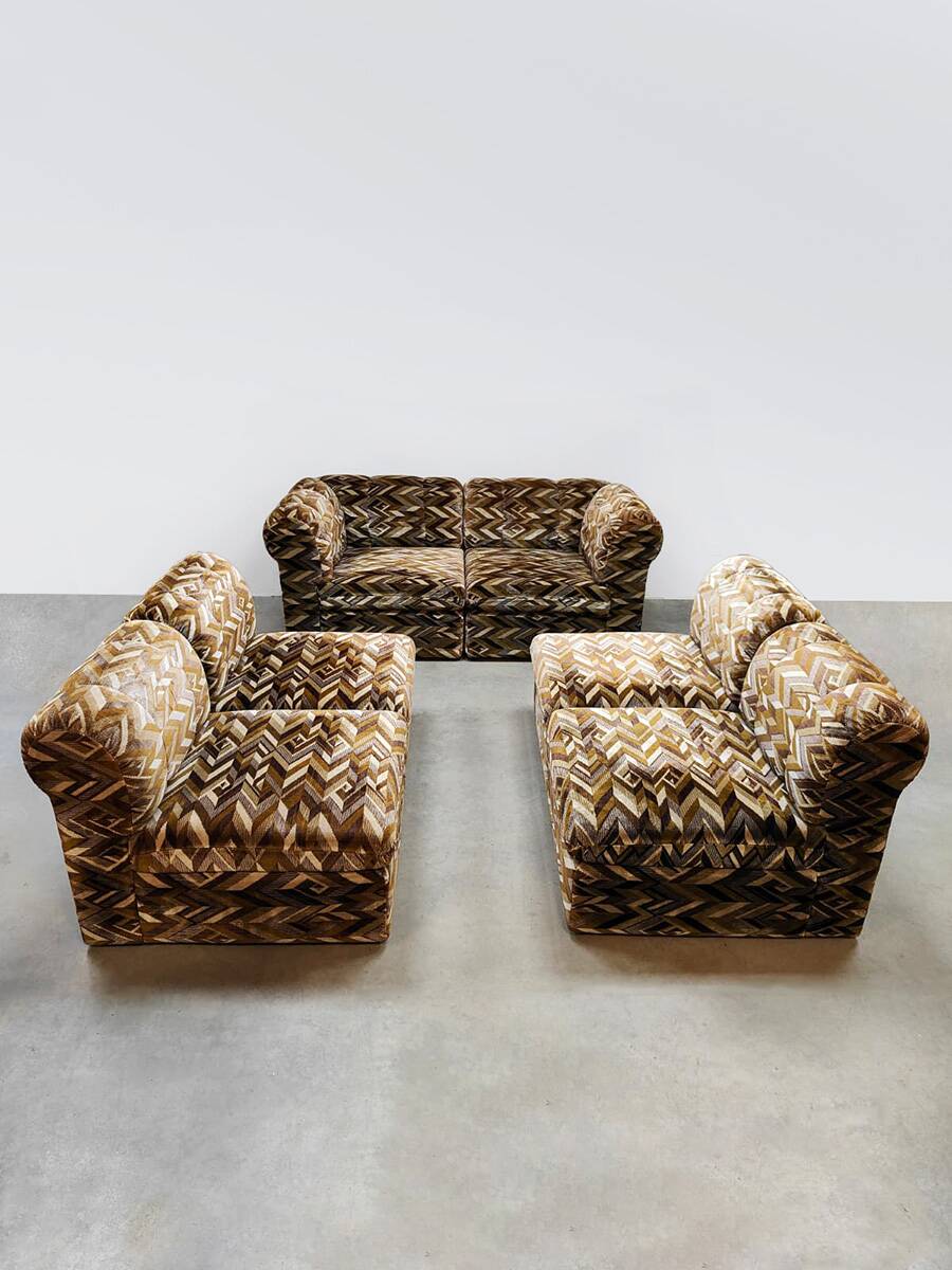 Vintage design modular sofa 'Geometric dessin'