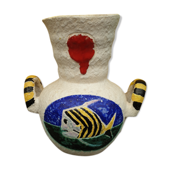 Ceramic vase Vallauris stamped Sagan