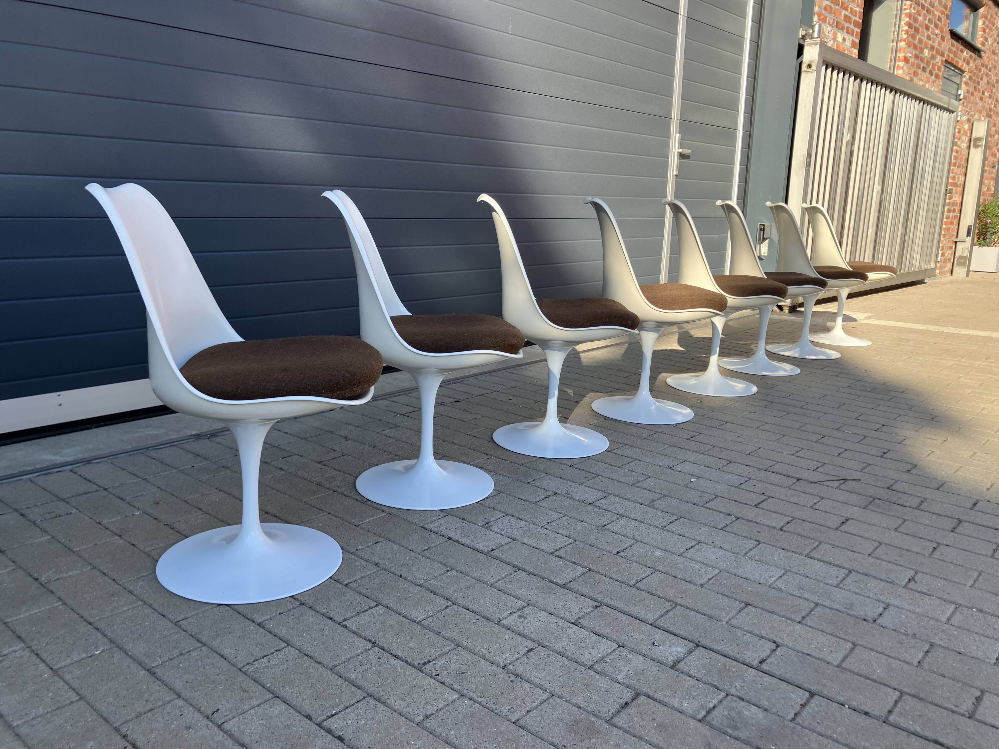 8x original Knoll Tulip dining chairs Eero Saarinen