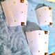 Three vintage wall lamps in perspex and brass Rockabilly style, France 50's