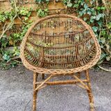 Vintage rattan and wicker armchair
