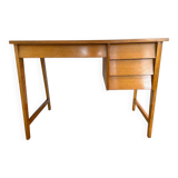 1950s modernist oak desk with compass legs