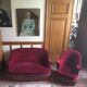 Toad red velvet sofa