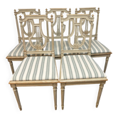 Set of 5 Louis XVI style beech chairs