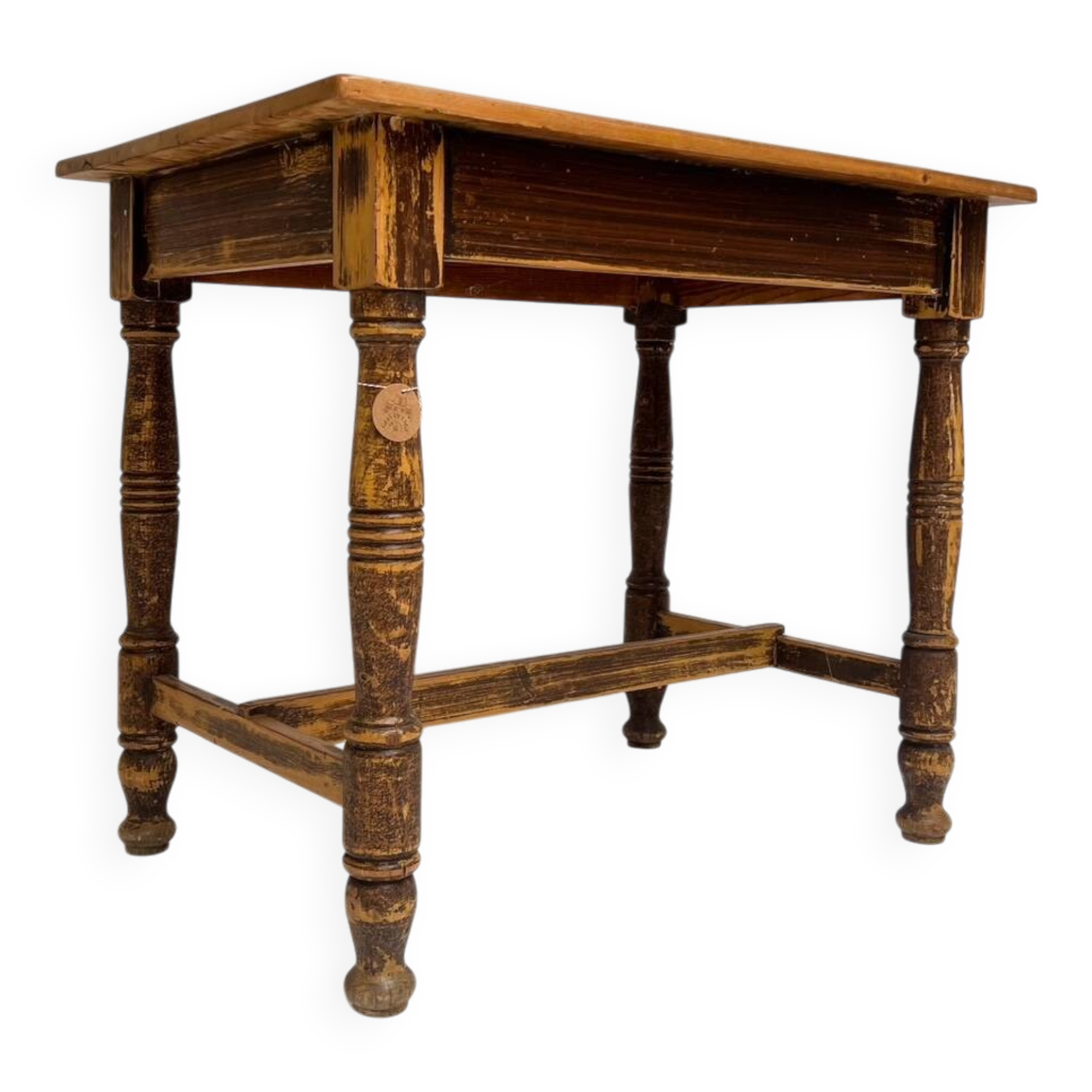 Brocante brown dining table, 1970's