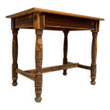 Brocante brown dining table, 1970's