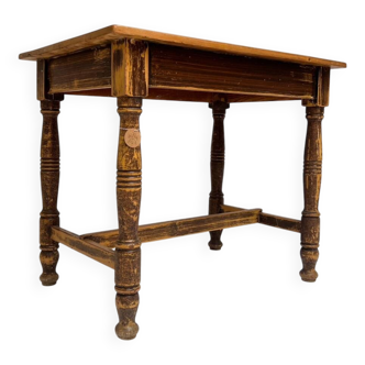 Brocante brown dining table, 1970's