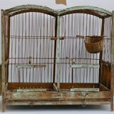 Ancient bird cage in wood and metal