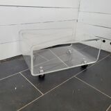 70s transparent plexiglass coffee table