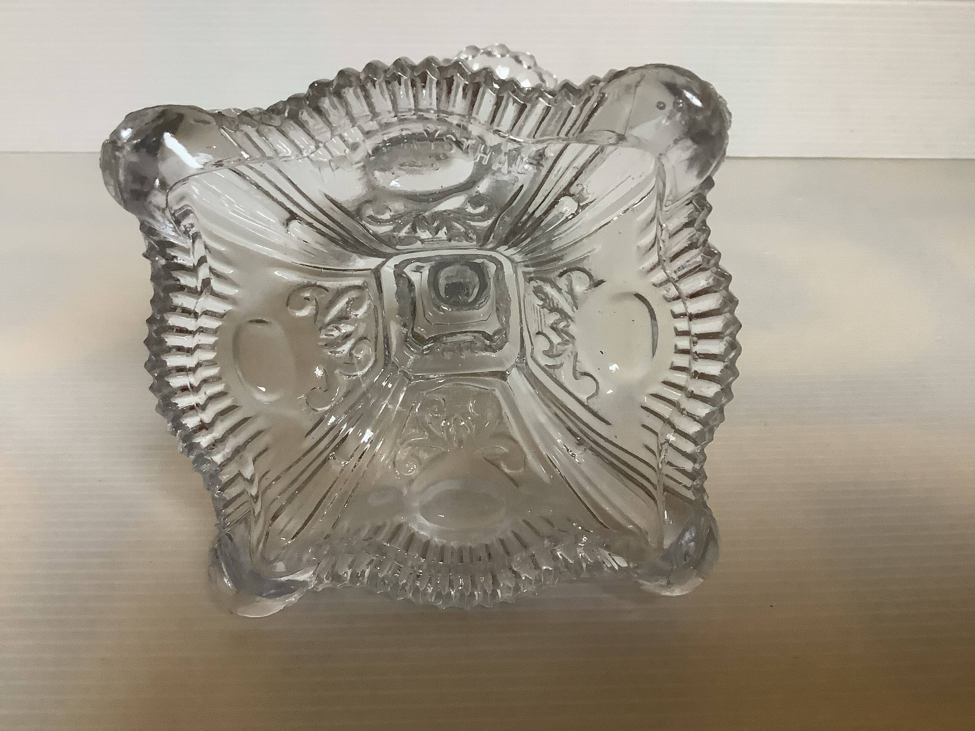Vallerysthal candle holder in art deco molded glass