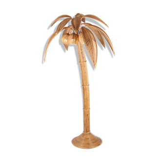 Rattan coconut floor lamp