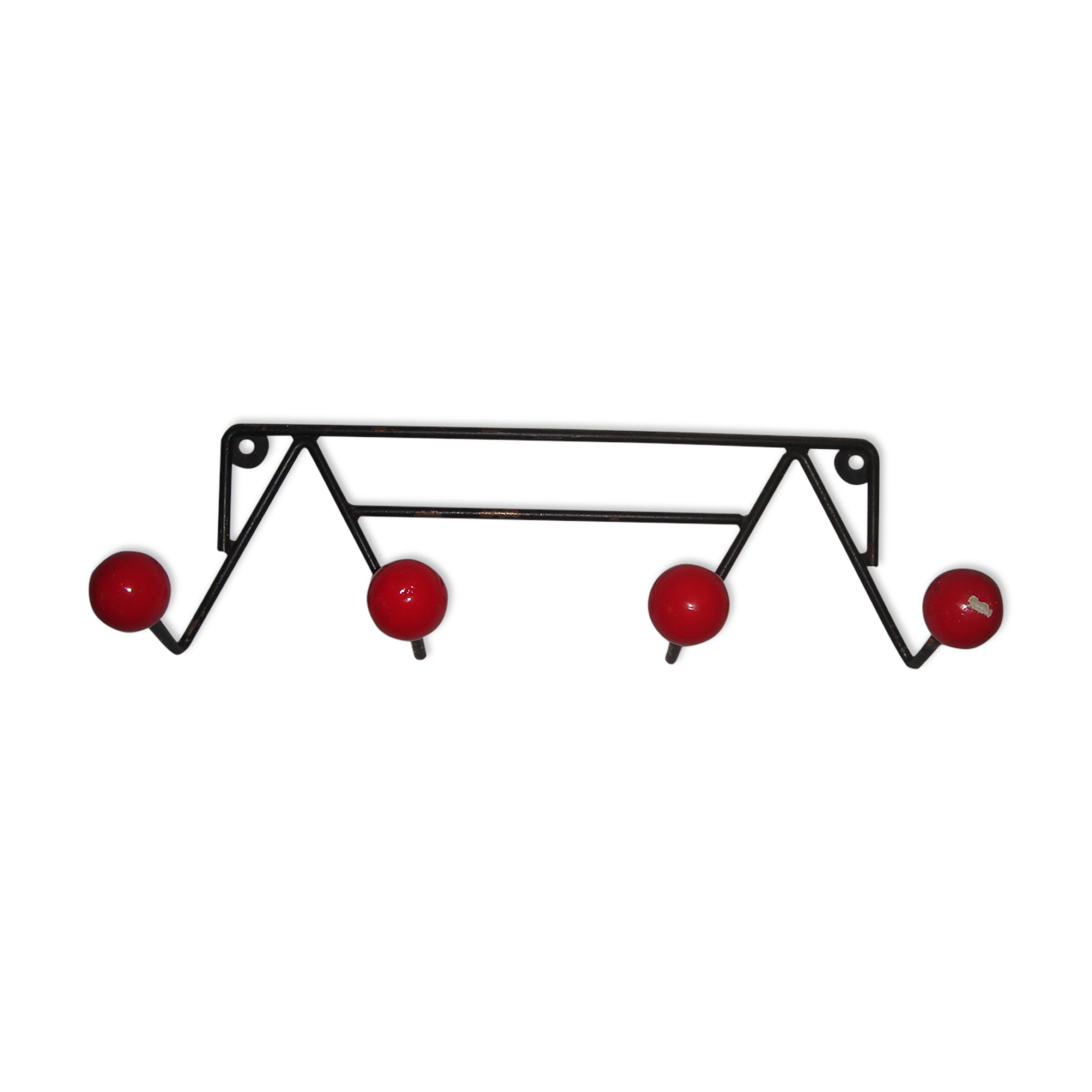 Coat rack coat rack of 1950 with red wooden balls