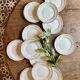 Lot de 12 assiettes à dessert vintage blanches et dorées Céranord