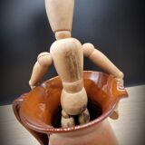 Brown enamelled sandstone jug