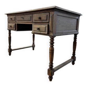 Bureau/table d'appoint en bois ancien avec tiroirs
