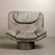 Fauteuil de salon italien en cuir gris, design accrocheur, par Ammanati & Vitello, années 1970