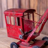 Jouet ancien camion grue en tole