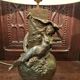 Lamp signed L. Moreau in brushed metal.