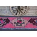 1970s Vintage Turkish Oushak Diamond Wool Runner 98x334