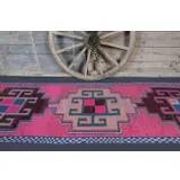 1970s Vintage Turkish Oushak Diamond Wool Runner 98x334