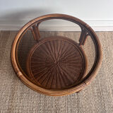 Rattan lounge set with 2 armchairs and a 'Palm Leaf' sofa from Vivai del Sud.