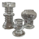 Trio of vintage molded glass candlesticks