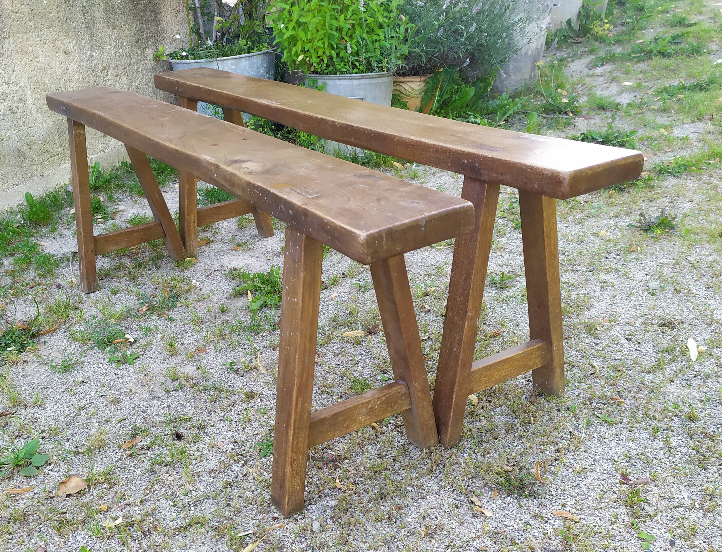 Pair of farm benches 150 cm