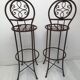 Pair of vintage bar high chairs in copper and wrought iron