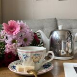 English flower porcelain tea service 6 people