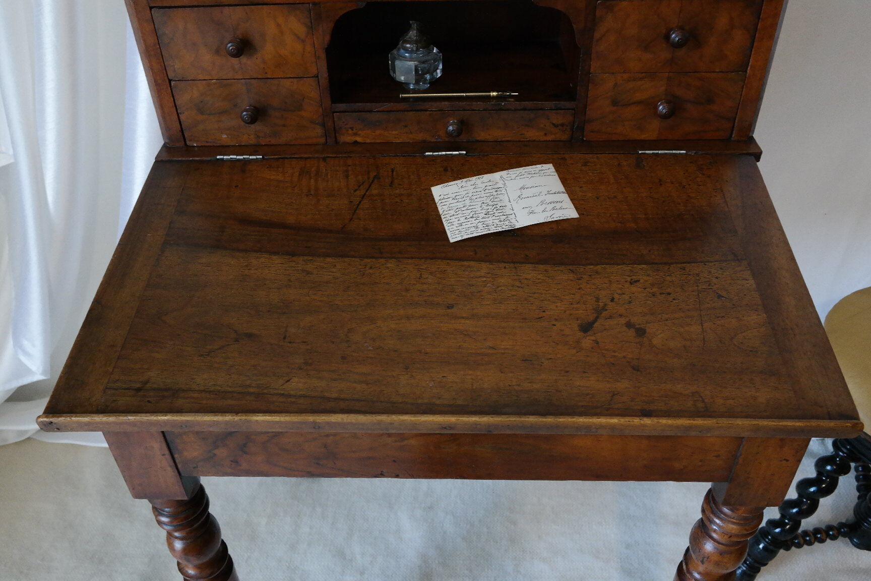 Secretary desk happiness of the day Louis Phillipe in walnut