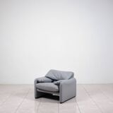 „Maralunga“ leather lounge chair by Vico Magistretti for Cassina, Italy