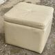 Paire de tabourets cube vintage 1980 simili cuir