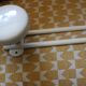 Coat rack vintage metal white 3 hooks