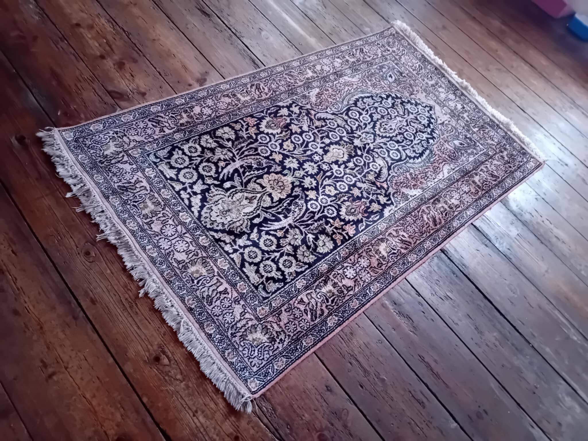 Handmade silk cashmere rug 155x92cm