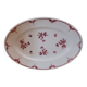 Oval dish with red floral decoration from the 40s