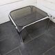 Chrome metal coffee table with smoked glass top from the 70s