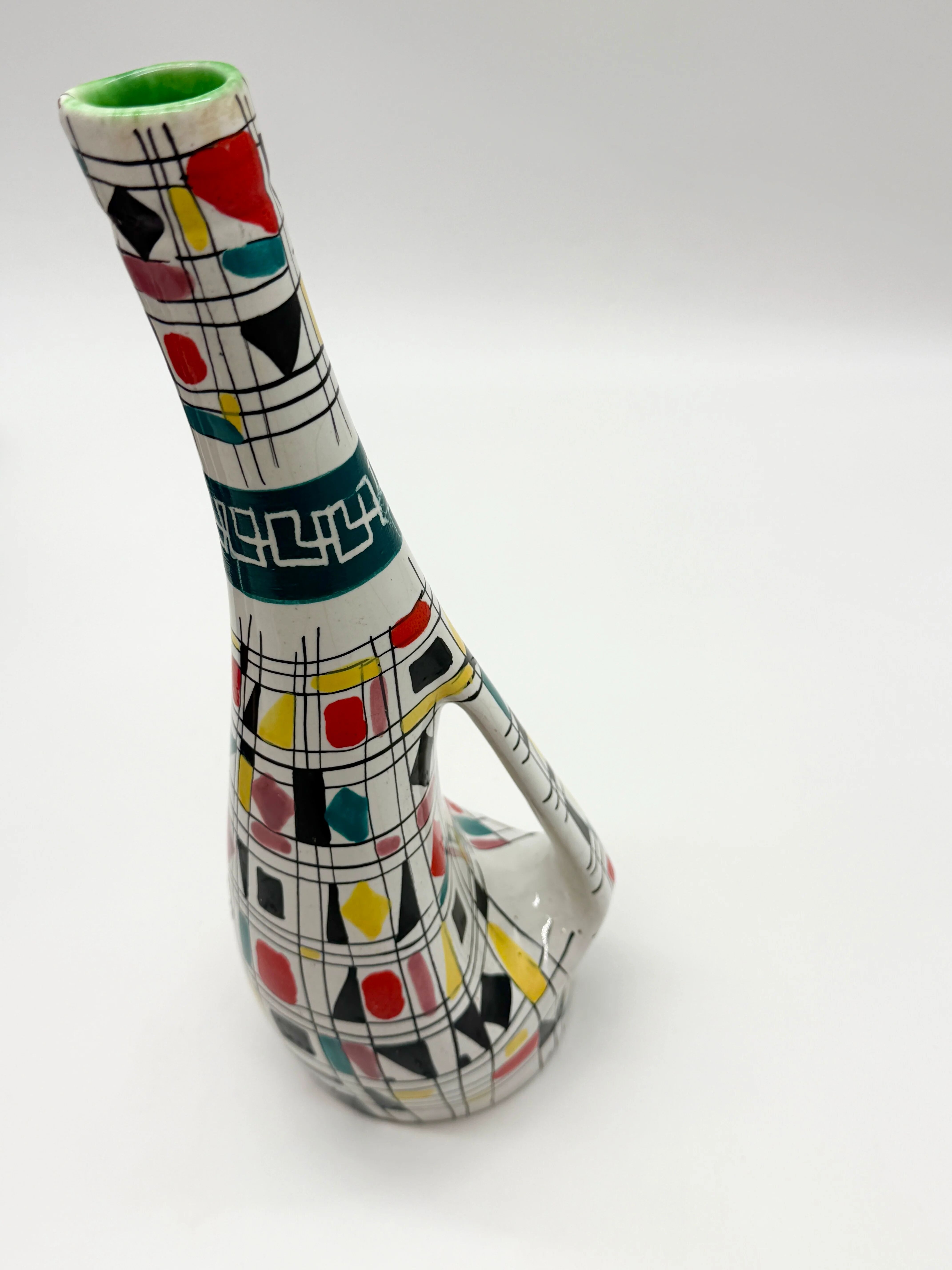 Vase / ewer in ceramic maiolica Deruta, Italy, 1960s